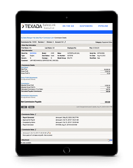 Texada Commissions Framework to Simplify Your Sales